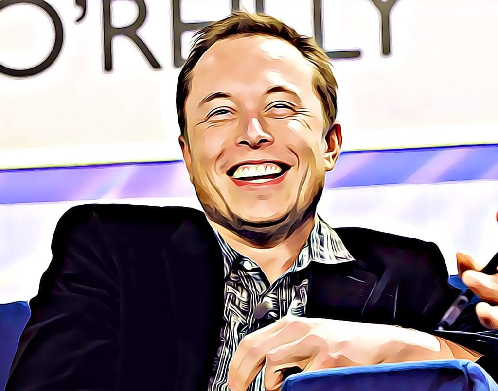 Elon Musk lachend