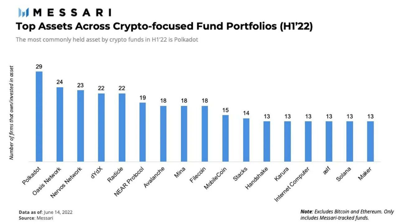 Grafik zeigt, dass institutionelle Anleger vorrangig in Polkadot (DOT) investieren 