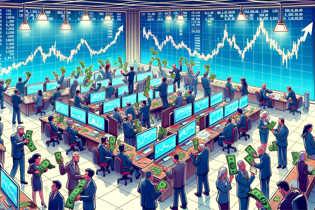 Saal einer Krypto Börse
