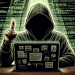 Hacker hebt ermahnend seinen Zeigefinger