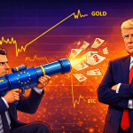 Androhung von dem Einsatz der Trade Bazooka lässt Bitcoin Kurs fallen und Gold Preis steigen