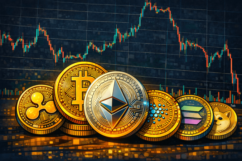 Monatsanalysen zu Bitcoin, Ethereum, Ripple, Solana und weiteren beliebten Altcoins