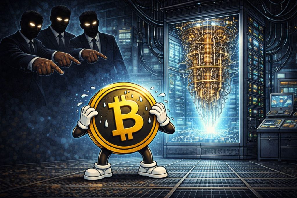 Titelbild zur Bitcoin News über potenziellen institutionellen Druck auf Bitcoin-entwickler wegen Quantencomputing-Gefahr