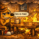 Krypto Crash aber alles ist in Ordnung (Anlehnung an das This is fine Meme)