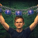 Vitalik Buterin hält die Blockchain von Ethereum hoch (Titelbild für eine aktuelle Ethereum News)